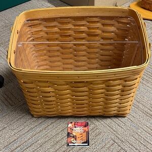 Longaberger Newspaper Basket with divided protector.